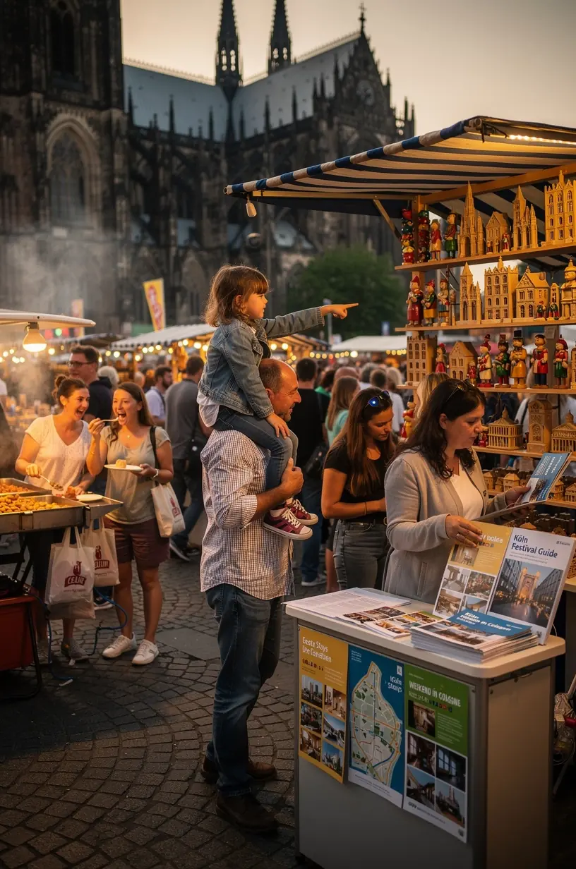 Übersichtliche Grafik zeigt den Ablaufplan einer organisierten Kulturfestivalreise durch Deutschland.